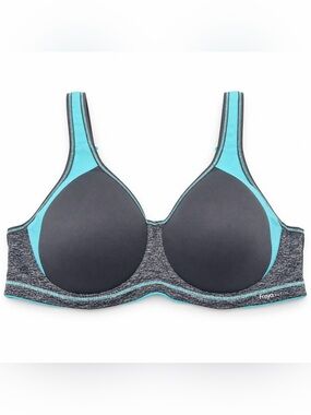 Freya Active Sonic Sports Bra Women size 38C Gray Aqua Underwire Molded AA4892